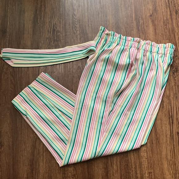 June & Hudson Striped Paperbag Pants Size XL - Picture 9 of 9